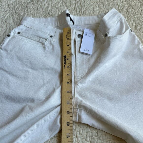 NWT Eileen Fisher Ankle‎ Jeans Pants Size 8 Ivory Organic Cotton Stretch Denim - Picture 7 of 11